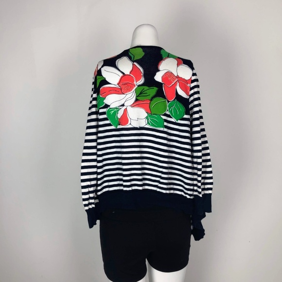 MOTH Water Garden Drape Cardigan Striped Floral - Picture 7 of 7